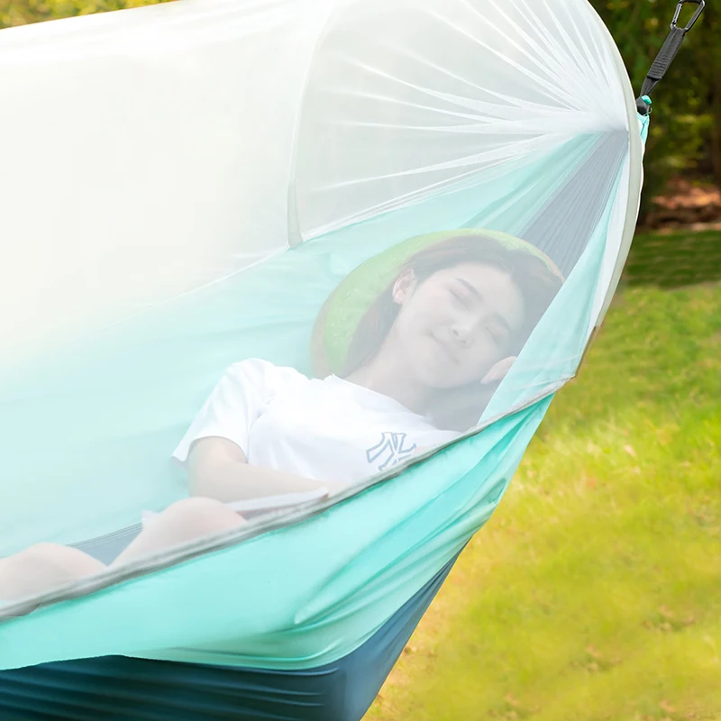 

Hammock With Mosquito Net Lightweight Nylon Parachute Hammocks Fabric Hanging Bed Outdoor Sleeping Bed Hanging Hammock Net Chair