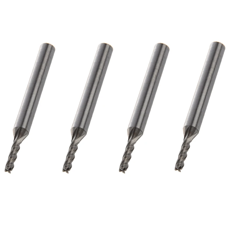 

4 Pcs 3Mmx6mmx12mmx60mm 4 Flutes HSS AL End Mill Milling Cutter Tool