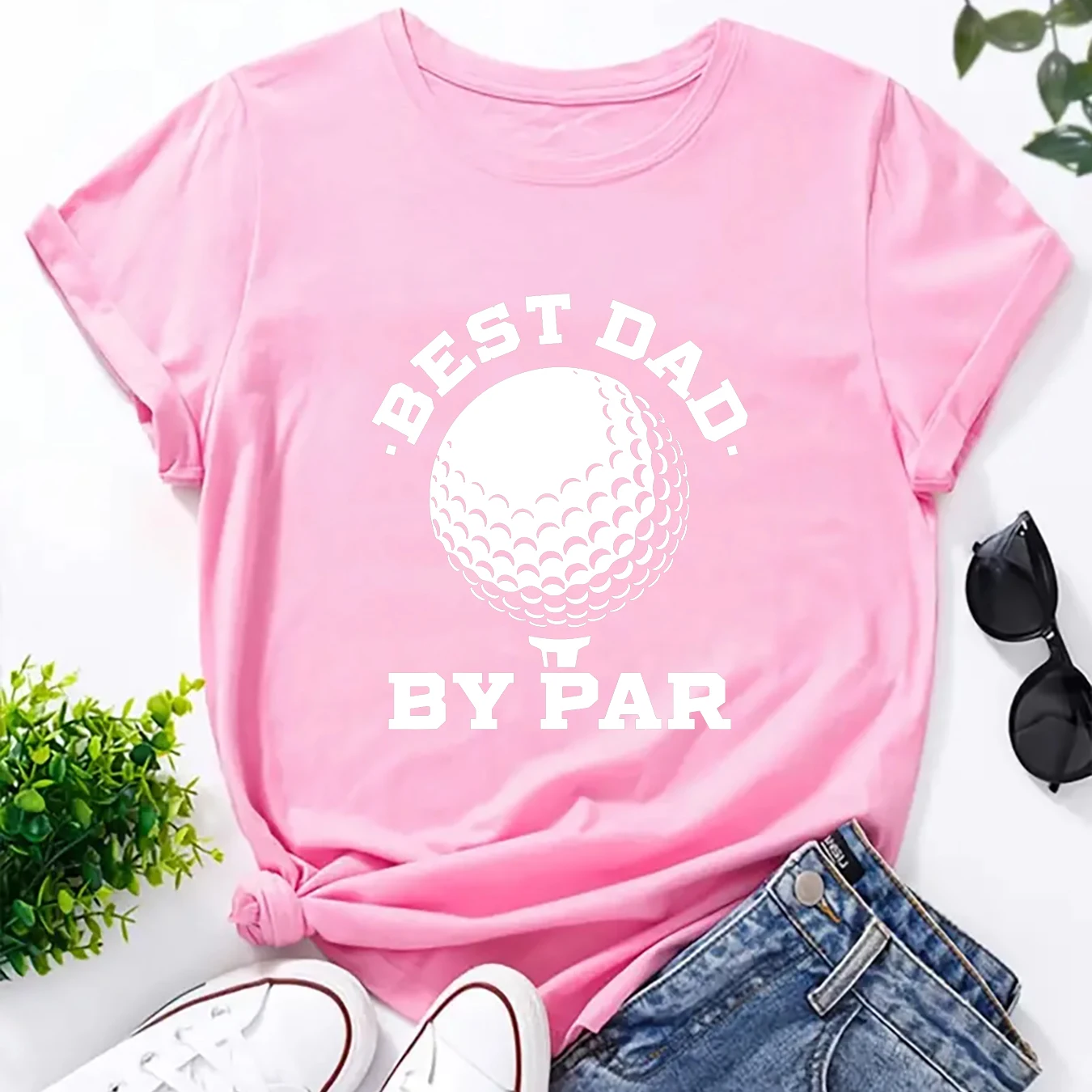 Женская футболка с коротким рукавом и принтом Best Dad by Par-Funny летняя для игры в гольф