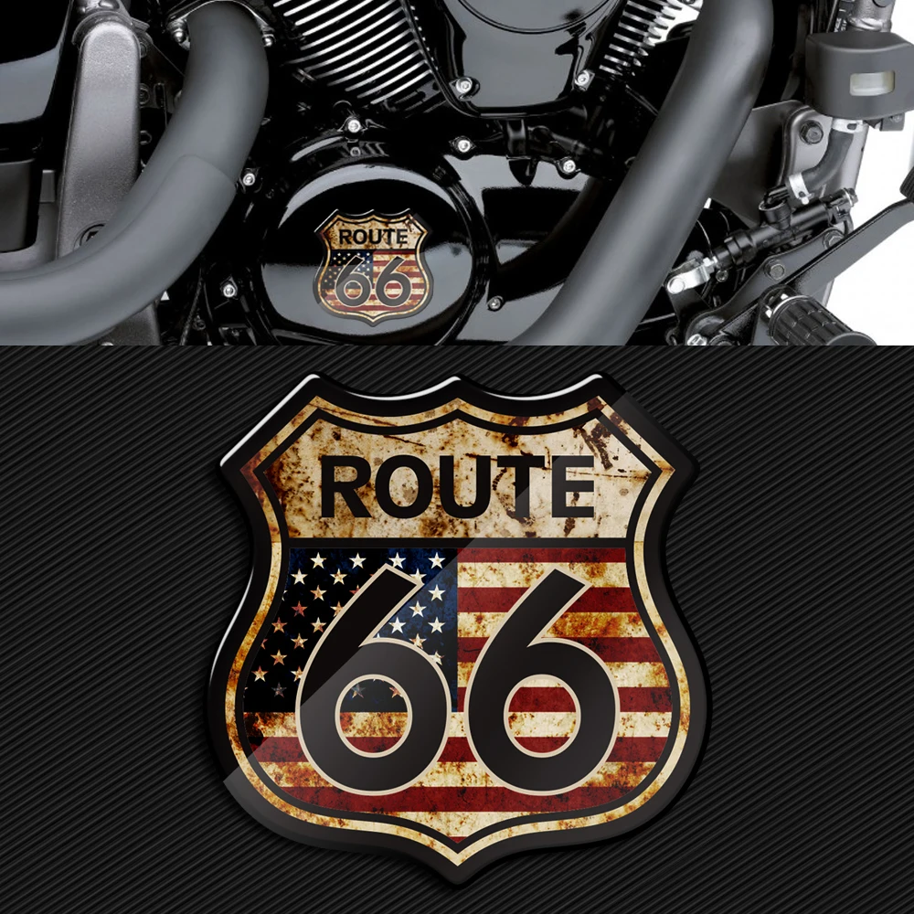 

3D Motorcycle Sticker America US The Historic Route 66 Stickers Fit for Harley Touring Electra Glide Ultra Road King