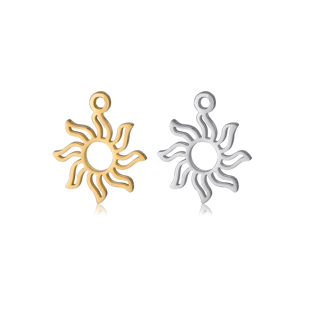 

2Pcs Stainless Steel Gold Plated Sunshine Charms Sun Hollow Celestial Pendant For DIY Necklace Earrings Jewelry Making Findings