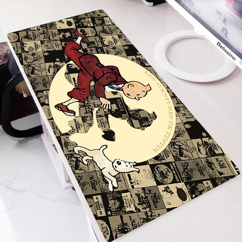 

Gaming Mouse Pad Ped Anime Adventures of Tintin Carpet Rubber Keyboard Gamer Mause Mat Girl Desk Xxl Office Tables Computer Mats