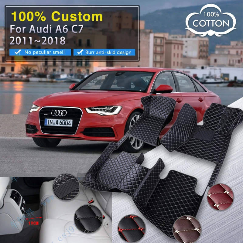 Автомобильные коврики для Audi A6 C7 4G 2011 ~ 2018 ковер роскошный кожаный коврик полный