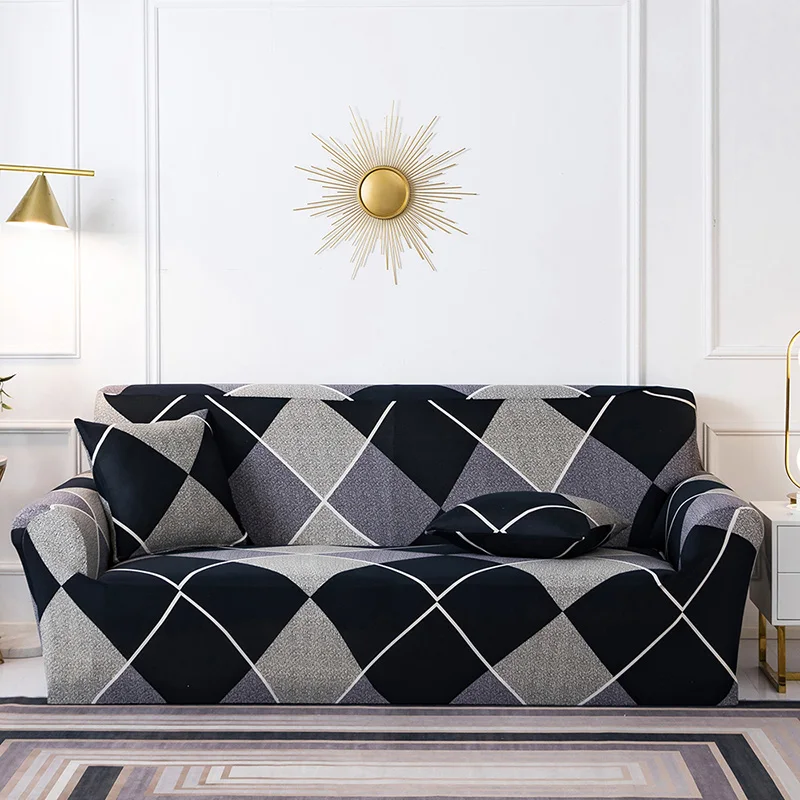 

Square Plaid Elastic Sofa Cover Stretch Solid Sofa Slipcovers for Corner Sofa Seat Armchair Couch Cover Christmas Decoration
