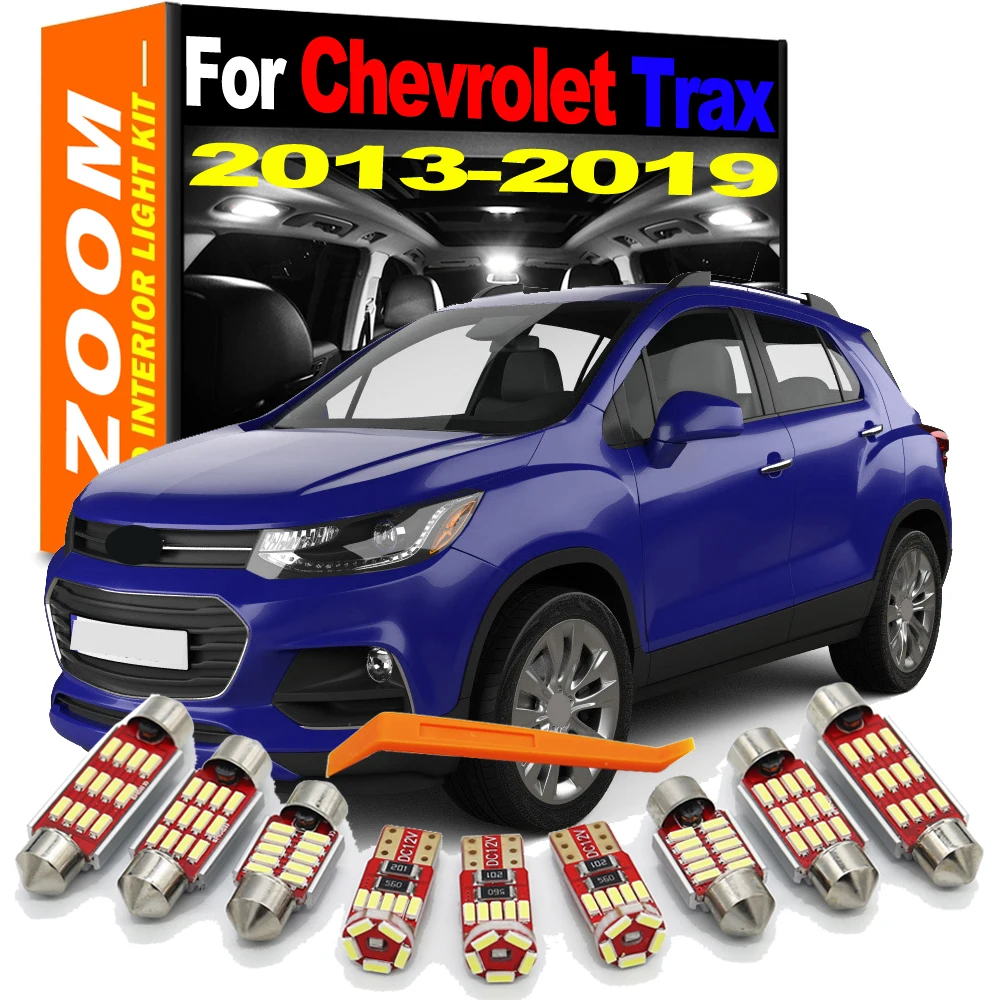 

12-24 В, белый свет, 13 шт., Фотокарта, купол, багажник светильник свет, комплект для Chevrolet светодиодная интерьерная с Canbus 2013, 2014, 2015, 2016, 2017, 2018, 2019