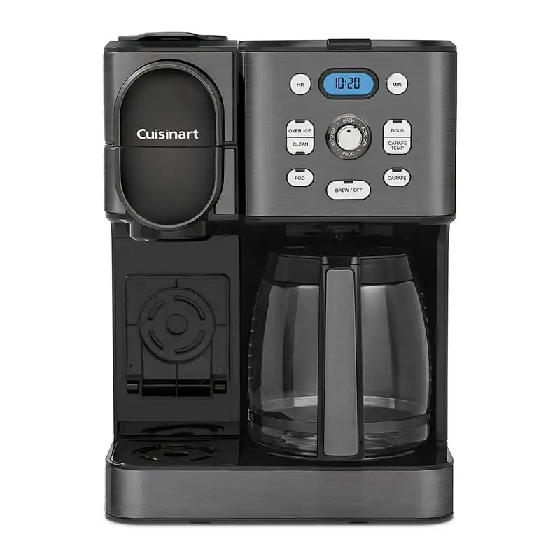 

2-IN-1 Center Combo Brewer Coffee Maker, Black Stainless