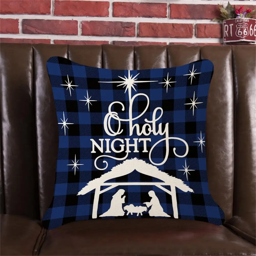 

Dust-proof Portable Christmas Pattern Throw Pillow Cushion Cover for Office