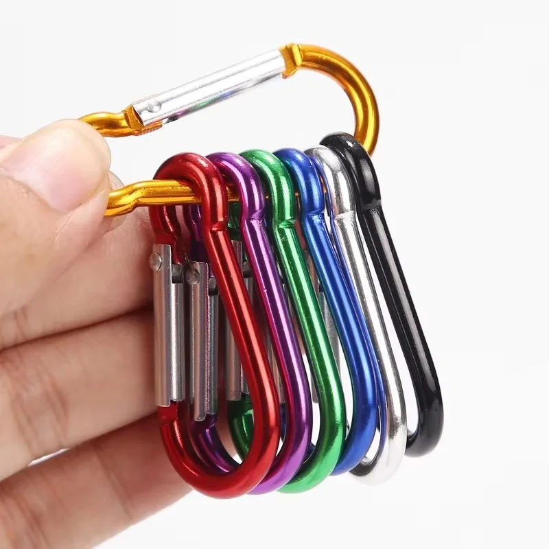 5/100 шт. красочный брелок-карабин алюминиевая D-образная пряжка пружинный карабин