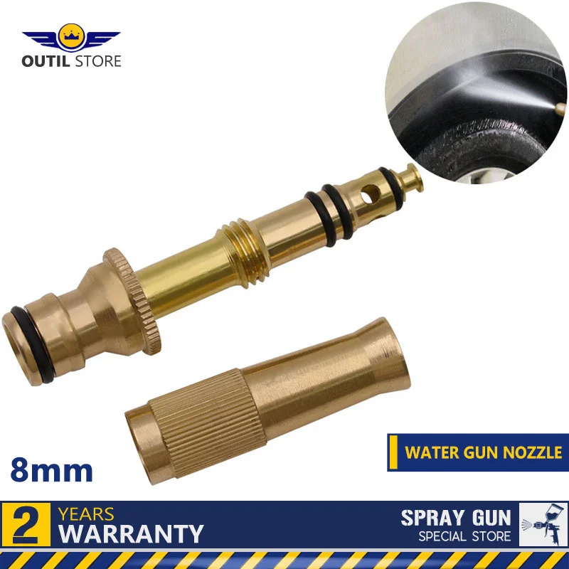 

Adjustable Brass Garden Spray Gun Hose Nozzle High Pressure Straight Copper Gun For Car Wash Watering Flower Garden Hose Wand