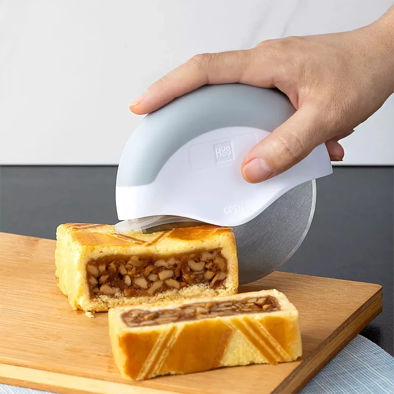 HUOHOU Pizza Cutter Removable Stainless Steel Round Wheel Cutting Knife for with Lid Roller Dough Slicer Pastry |