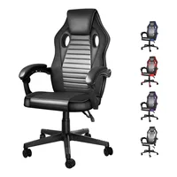 Computer Gaming Chair PU leather Mesh Backrest Home Office Video Game Armchairs Swivel Rolling Comfortable Cheap for Teens Gamer