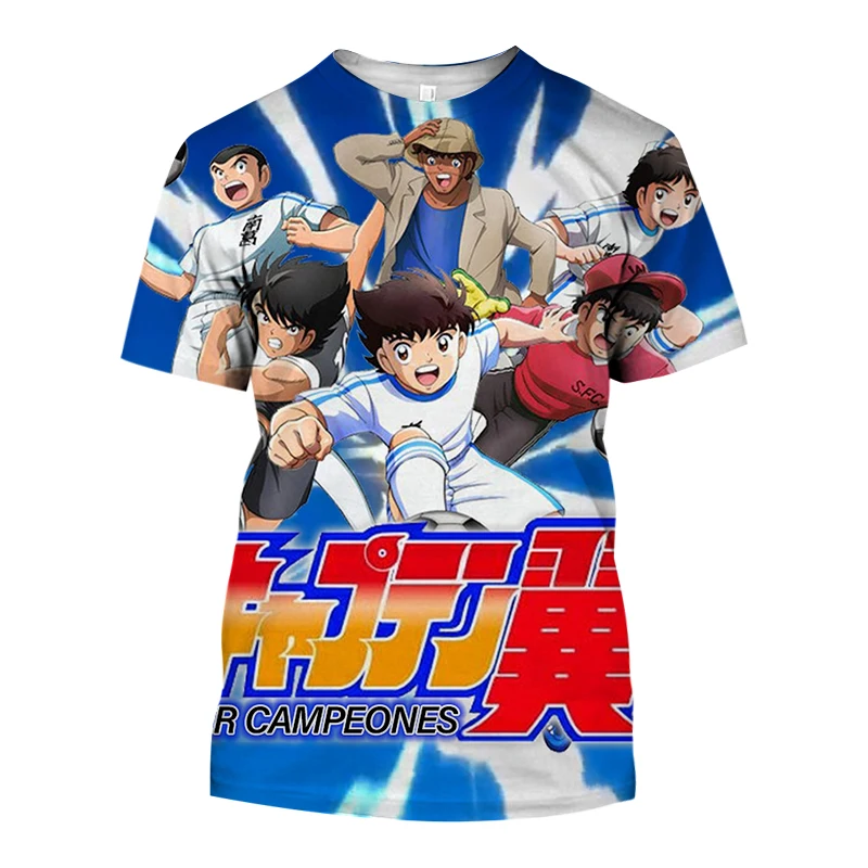 

Japan Anime Captain Tsubasa Cartoon 3D Print Men T-shirt Summer Short Sleeve Loose Streetwear Pullovers Women Oversized Tee