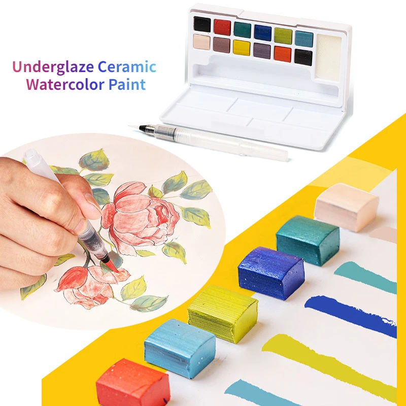 

Перьевая ручка с акварельным пигментом, 12 цветов