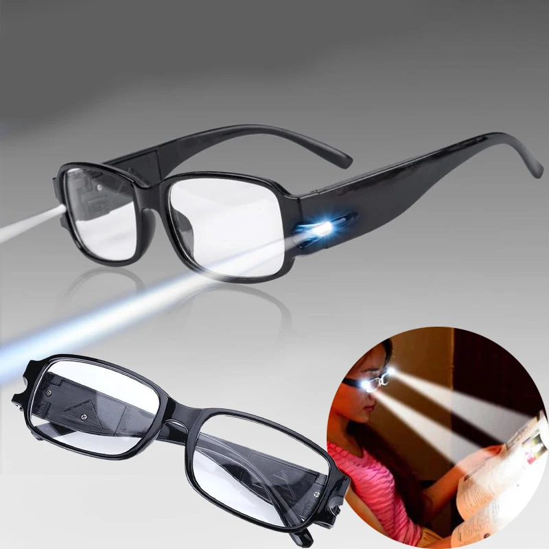 

FG Universal Reading Glasses with LED Lights Eyeglasses Night Vision Presbyopic Glasses Spectacle Diopter +1.0 To +4.0