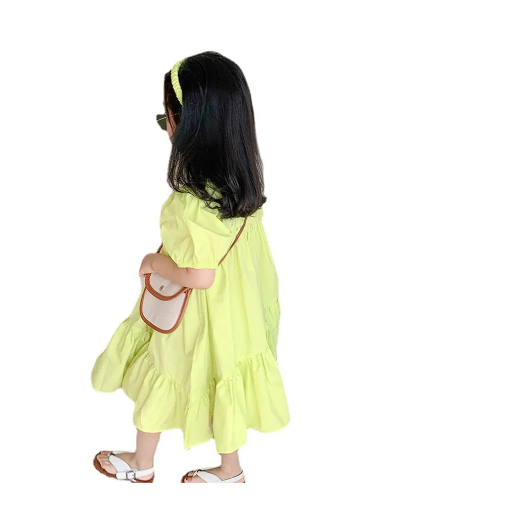 Однотонные платья с цветами для девочек Повседневное платье принцессы вечерние