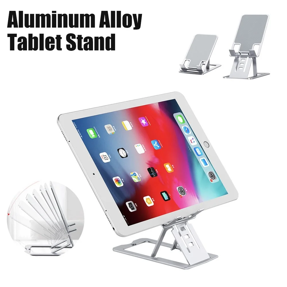 

7-level Height Adjustable Phone Stand Folding Ultra-thin Aluminum Alloy Portable Phone Holder for Phone/12inch Tablet Holder