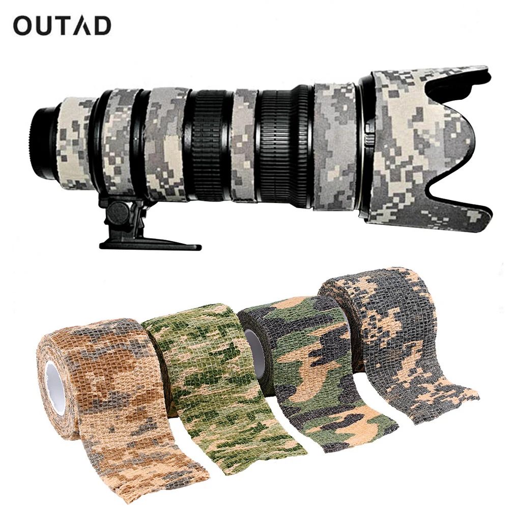 

Multi-functional Camo Tape Non-woven Self-adhesive Camouflage Hunting Paintball Airsoft Rifle Waterproof Non-Slip Stealth Tape