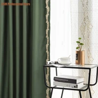 curtains for living dining room bedroom chinese style luxury high shading pure color heat insulation sunshade embroidery lace
