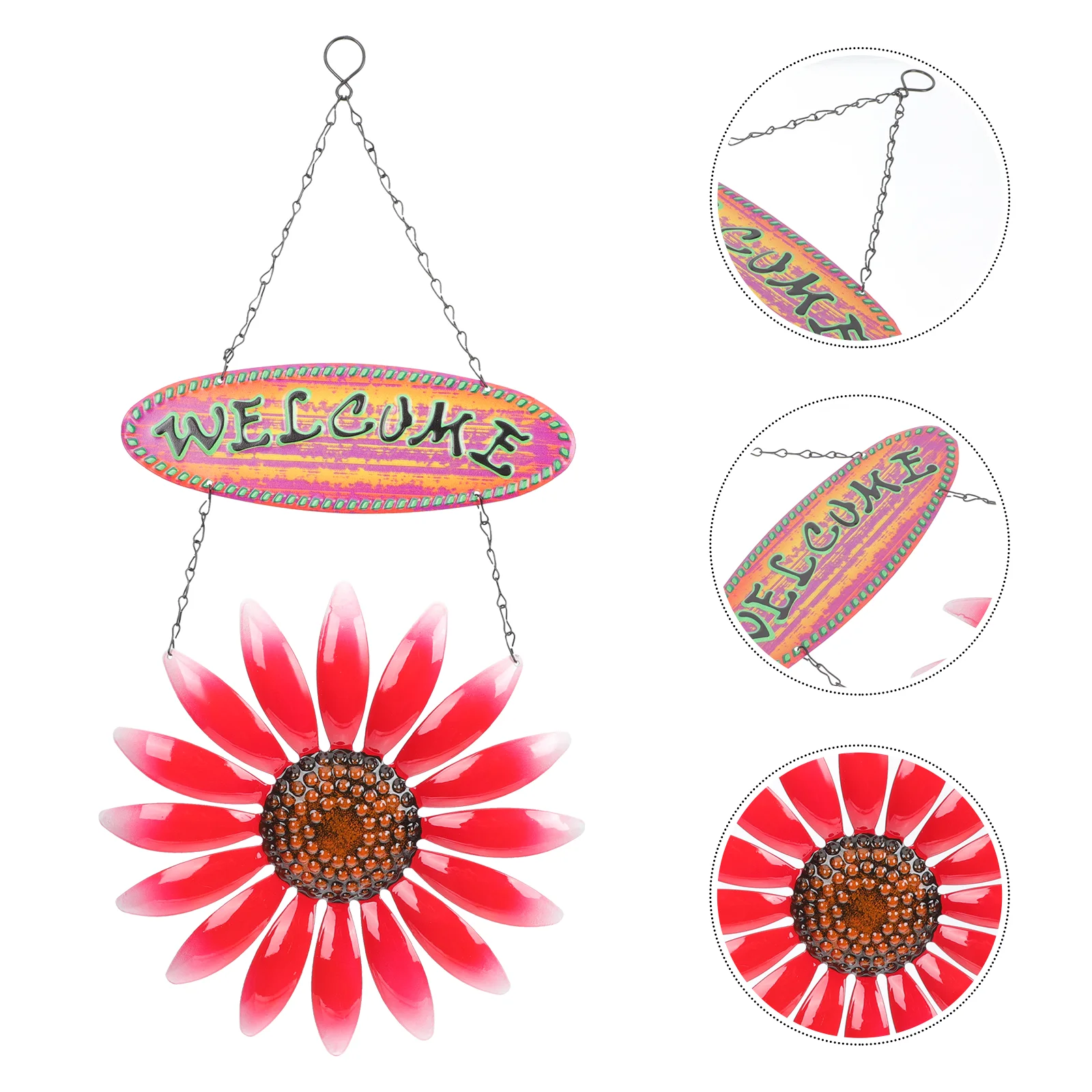 

Colored Hanging Welcome Sign Decorative Iron Art Wall Pendant Photography Prop
