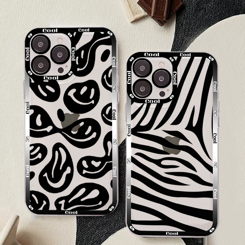 

Blue Cow Zebra Phone Case for iPhone 11 12 13 Mini Pro Max 14 Pro Max Case shell