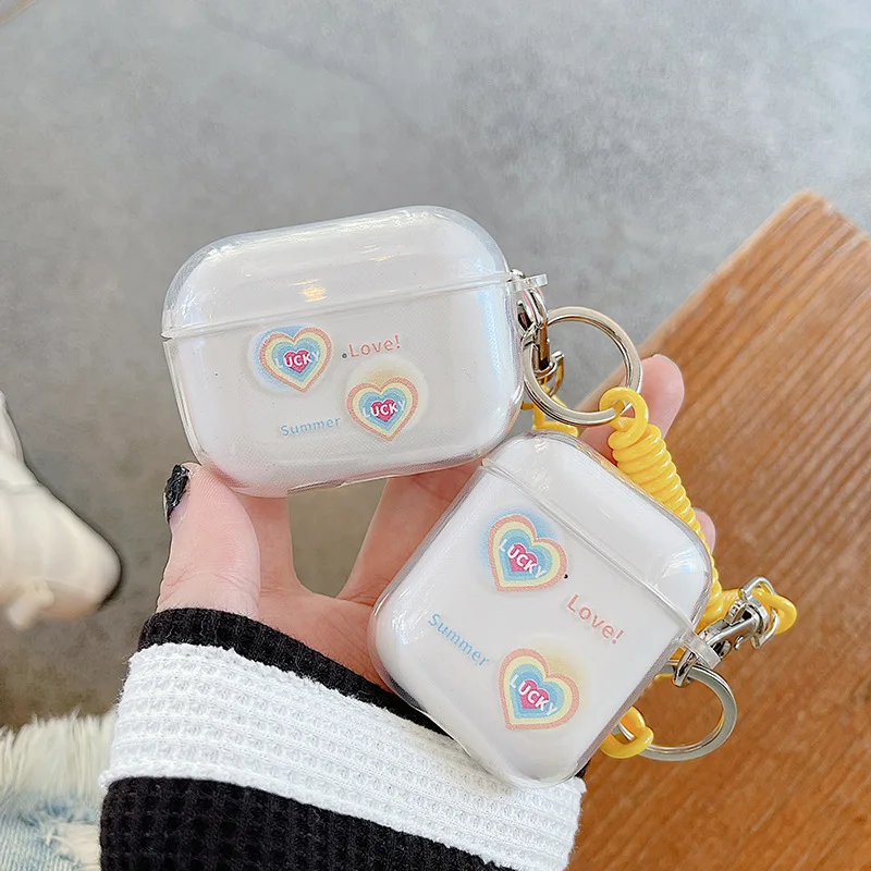 

Чехол для наушников AirPods 1 2 Pro, чехол из ТПУ, с цепочкой на запястье, с функцией Bluetooth 3