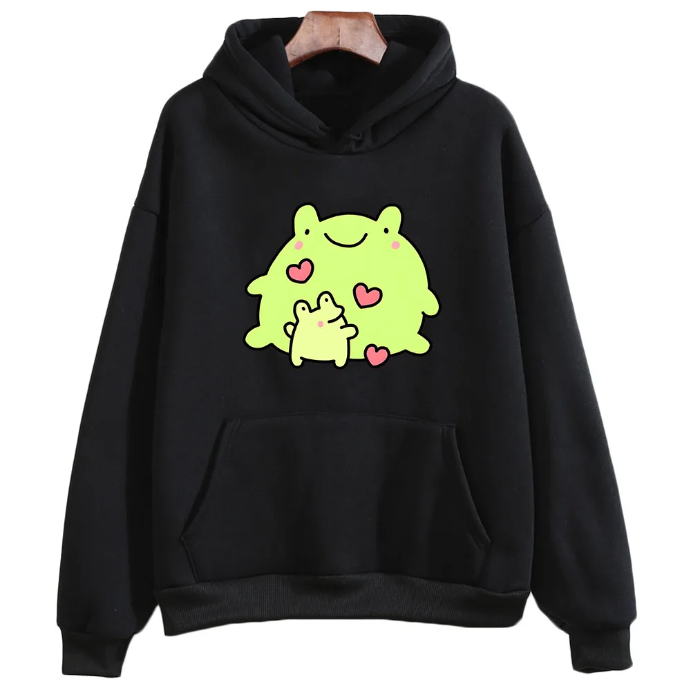 

Brief Strokes Frog FrogHug Sweatshirt Women Cute/kawaii Hoodie Cartoon Casual Pullovers Autunm/winter Fleece Hoody Loose Clothes