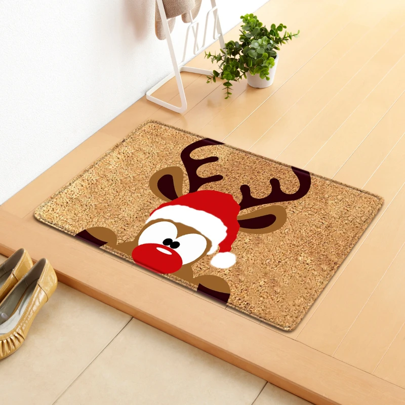 

2022 Christmas Decorations Doormat,Merry Xmas Gnomes Elk Rug Indoor Outdoor Entrance Carpet Holiday Home Decor Door Mat