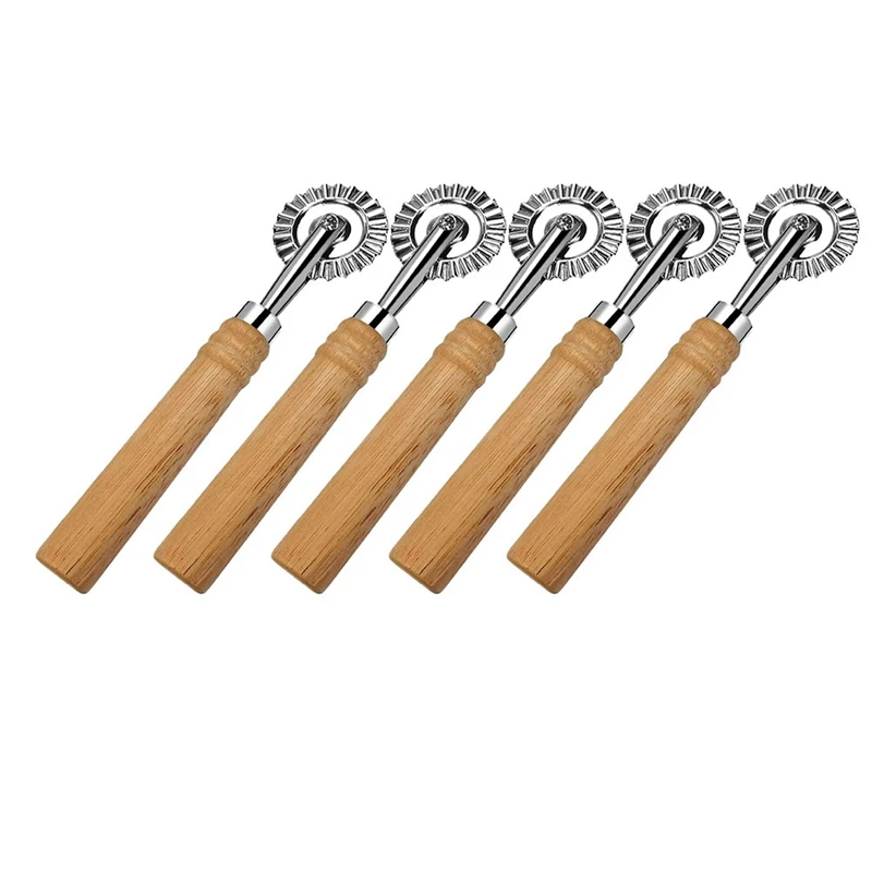 

Pasta Cutter Wheel Ravioli Cutter Wheel Pizza Cutter Wheel With Long Wooden Handle For Home & Kitchen