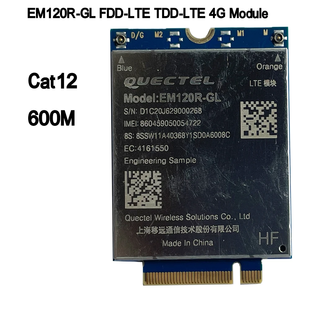Quectel EM120R-GL M.2 4G Module FDD-LTE TDD-LTE Cat12 600M 4G Card For Laptop