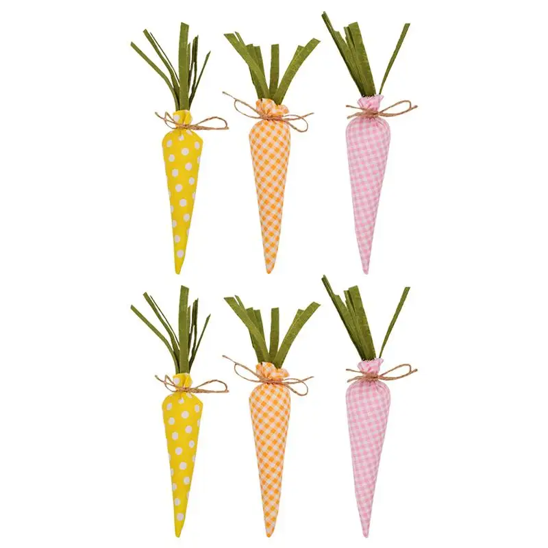 

6 Pcs Easter Carrot Shape Ornaments Cloth Carrot Shaped Decors Easter Decoration
