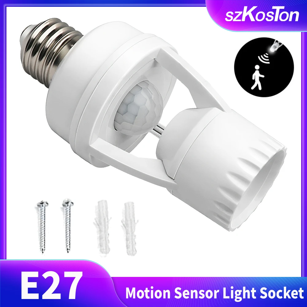 

Smart Home PIR Motion Sensor Light Socket E27 LED Bulb Base Adapter with Light Control Smart Switch Residential Security