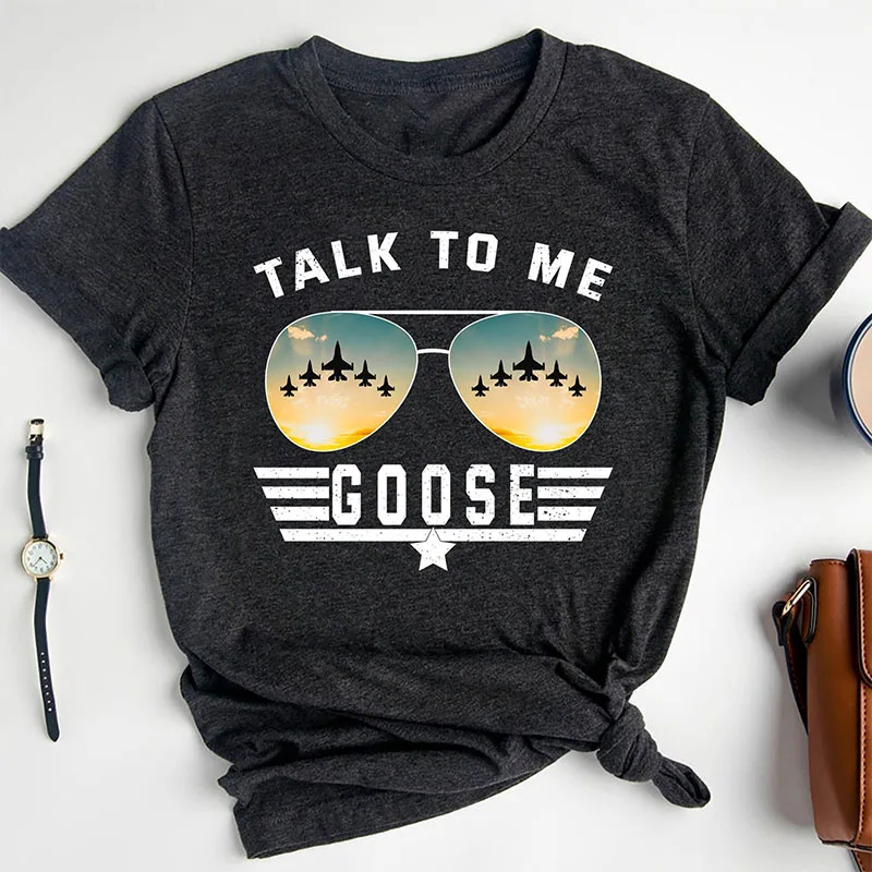 

Talk to Me Goose T-shirts Womens Funny Short Sleeves For Females Cotton Summer Tees Tops Retro Lovers Ladies Clothing