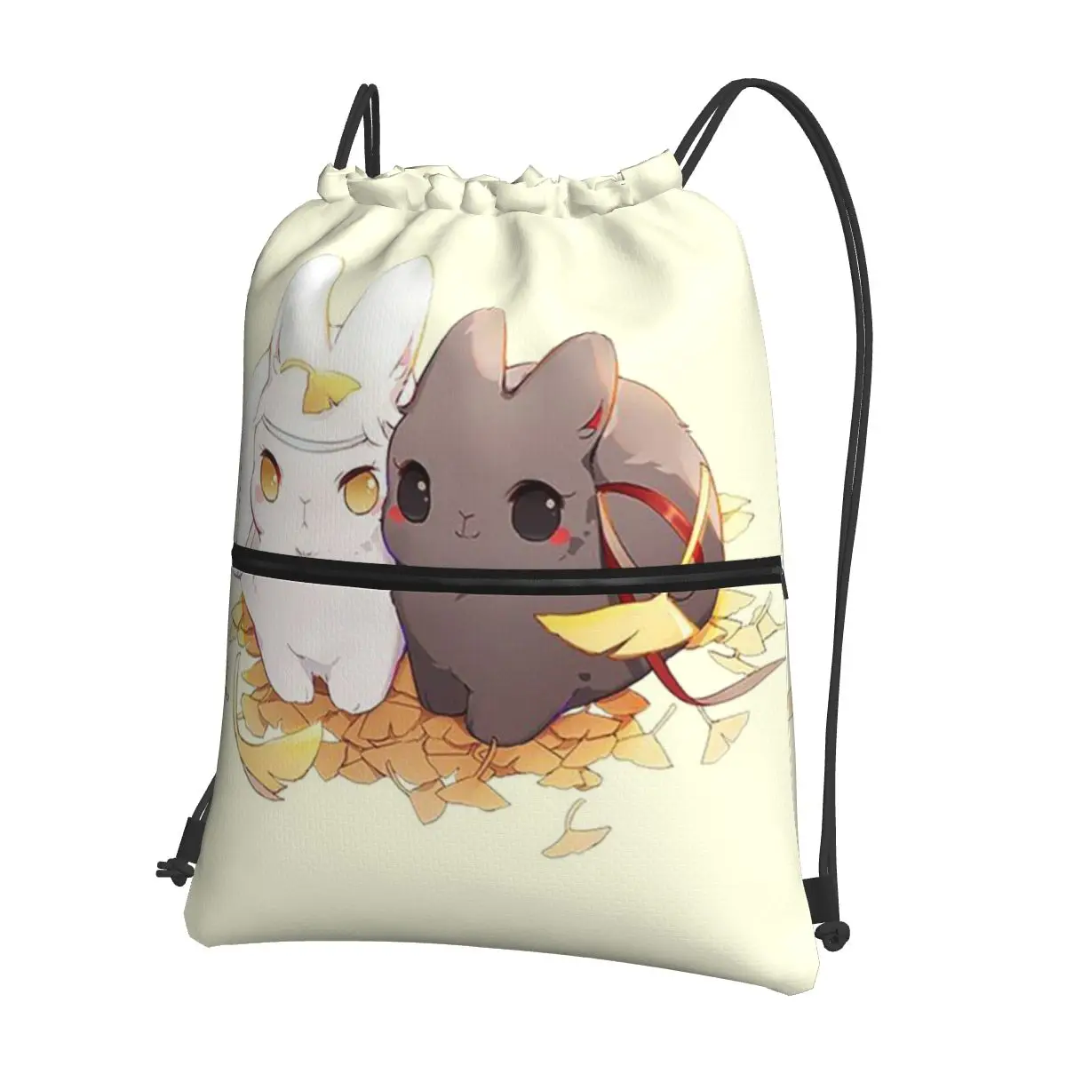 Фото Рюкзаки Untamed Mdgz Wangxian Bunnies Mo Dao Zu Shi, многофункциональные спортивные сумки на шнурке с карманами, сумки для книг для мужчин и женщин №1