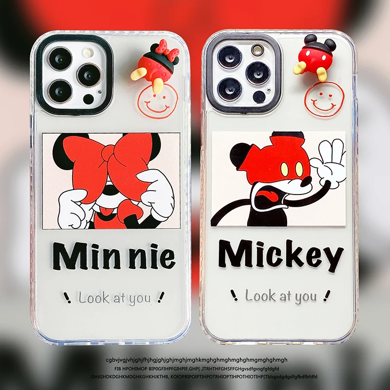 

Disney Mickey Mouse Minnie Love Phone Case for iPhone 11 12 13 mini pro XS MAX 8 7 6 6S Plus X 5S SE 2020 XR clear case