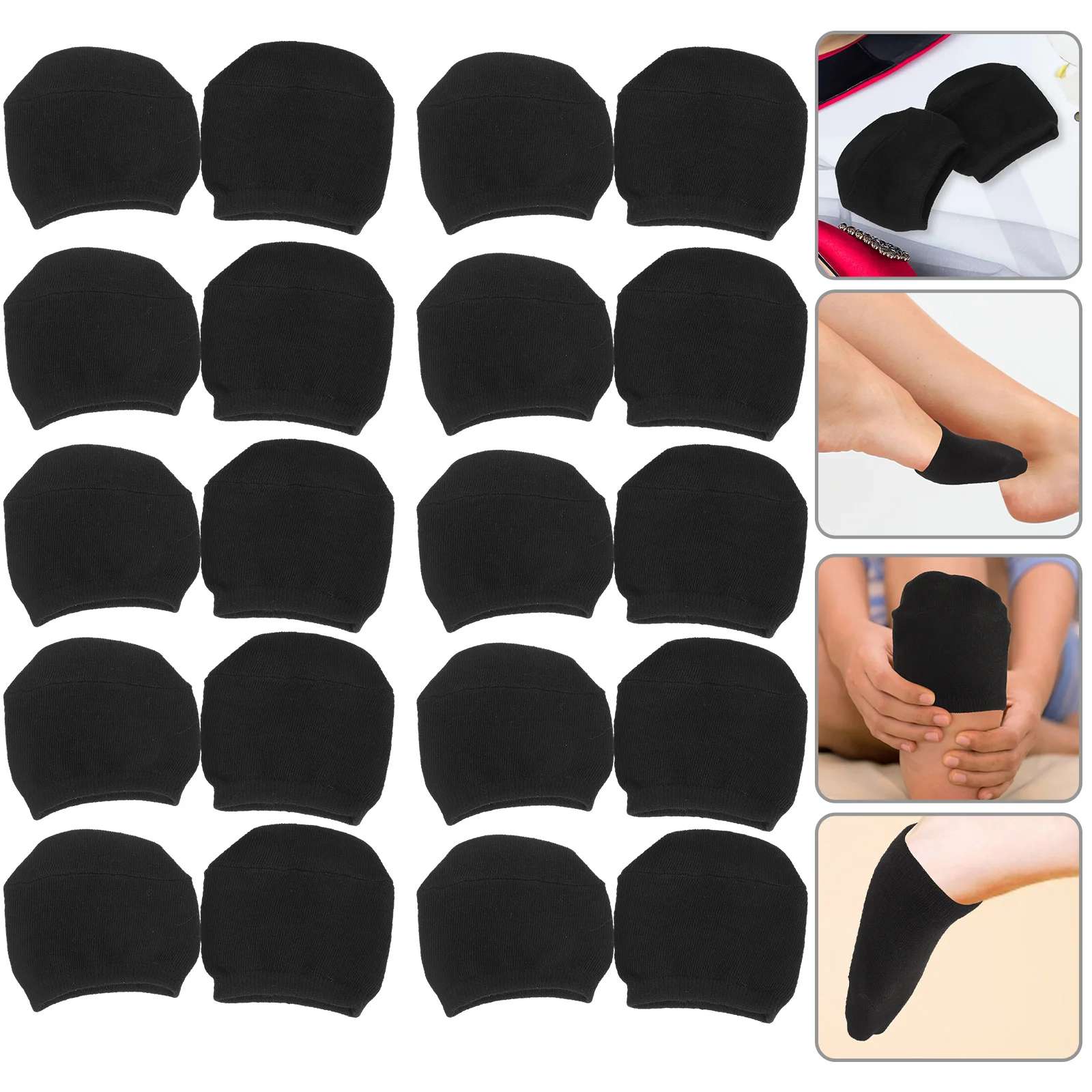 

10 Pairs Invisible Socks Half High Heel Liner Palm Front Pad Anti-slip Comfortable Women Woman