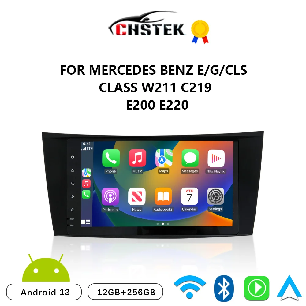 Автомобильный радиоприемник CHSTEK Android 13 Carplay для Mercedes Benz E/G-Class C219 W211 W463 2003-2012