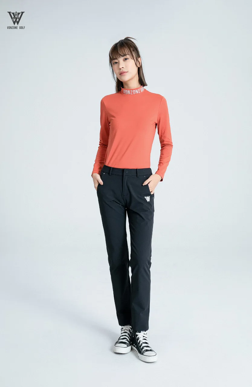 Autumn and winter golf long-sleeved women's clothing casual brand VONZONE new round neck top casual plush long-sleeved T-shirt