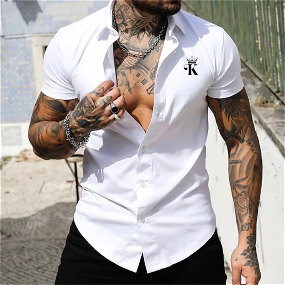 2022 Summer Fashion Casual Shirts For Men  Business Men's Shirts Summer Short-sleeved Tops European And American Men Shirts
