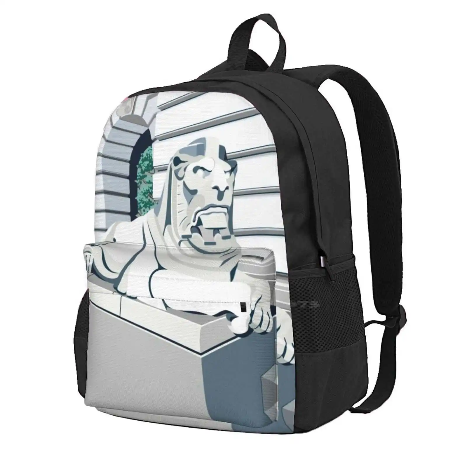 

Иллюстрация левого льва перед домом колокольчика. Лидер продаж, рюкзак, модные сумки, центр Ноттингем