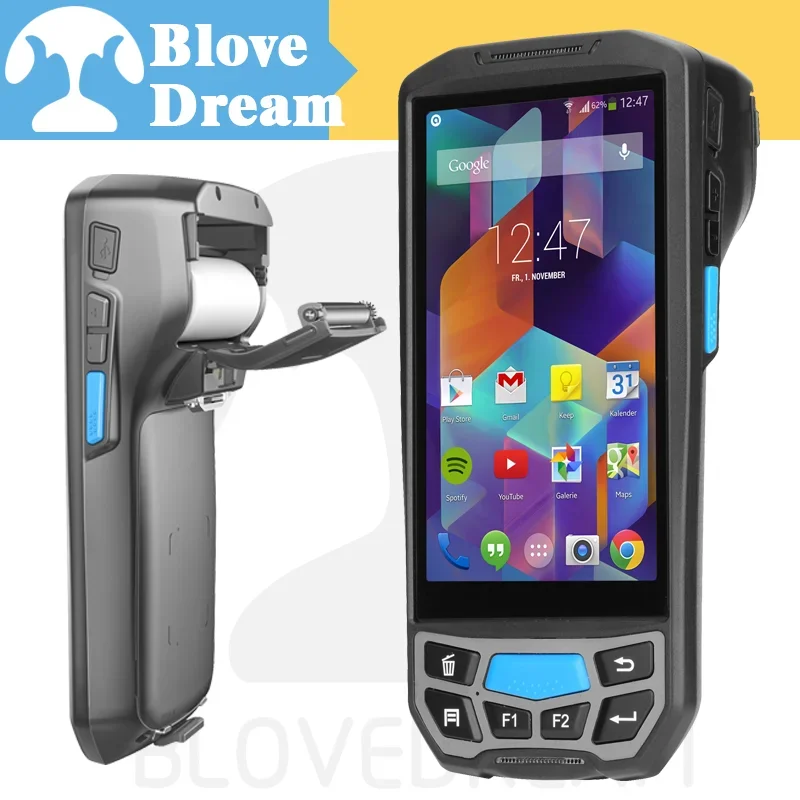 Wi-Fi GPS Прочный 1D 2D сканер штрих-кода PDA android LF/HF/UHF Ручной RFID-считыватель для
