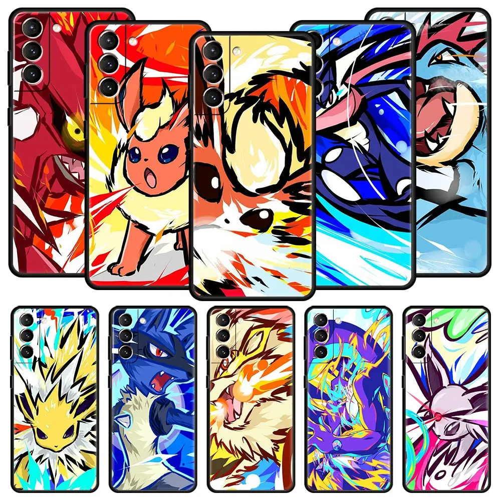 Funda de teléfono de Anime de Pokémon para Samsung Galaxy S22 S20 FE S10 Plus S21 Ultra 5G S10E S9 S8 Note 10 Lite 20, carcasa de alta calidad