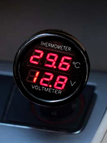 Адаптер для мобильного телефона, автомобильное зарядное устройство 2 в 1, цифровой автомобильный вольтметр, термометр, прикуриватель, стиль для грузовика, лодки