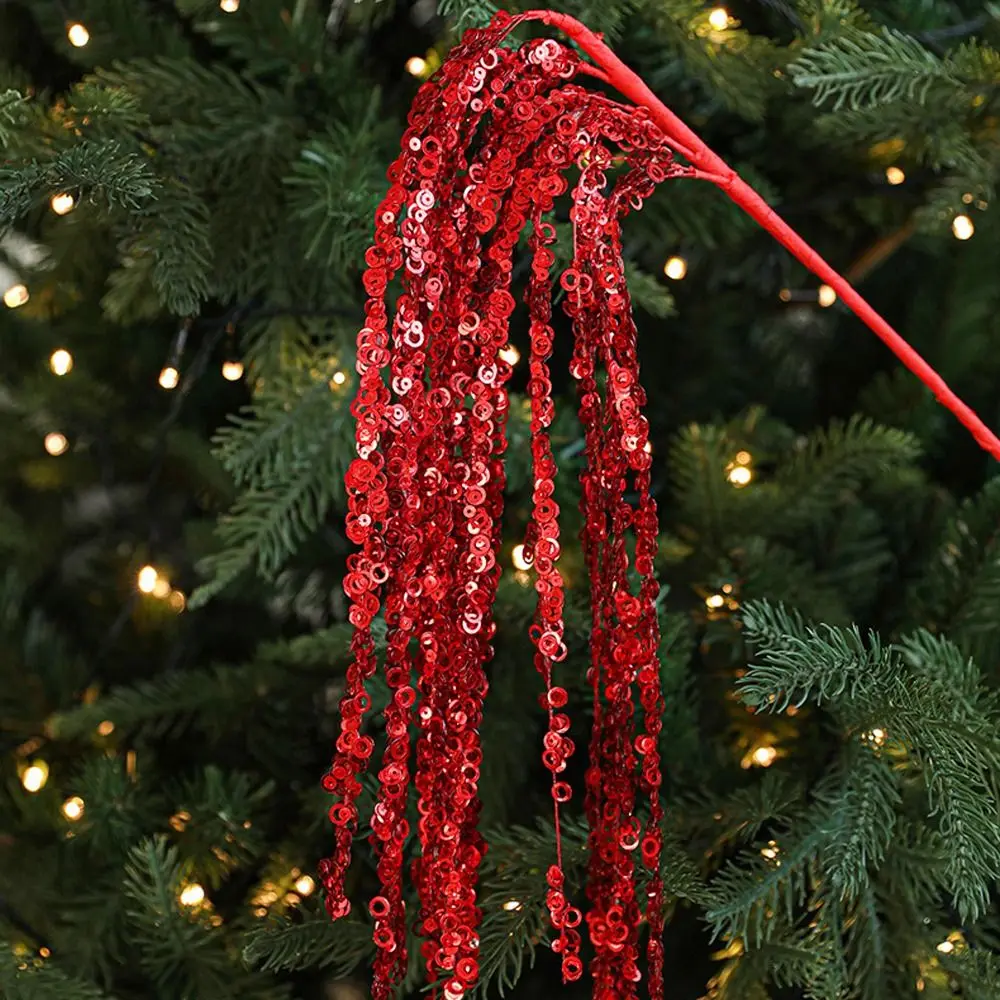 2 шт. 60 см искусственные рождественские блестящие ветки блестки ручной работы