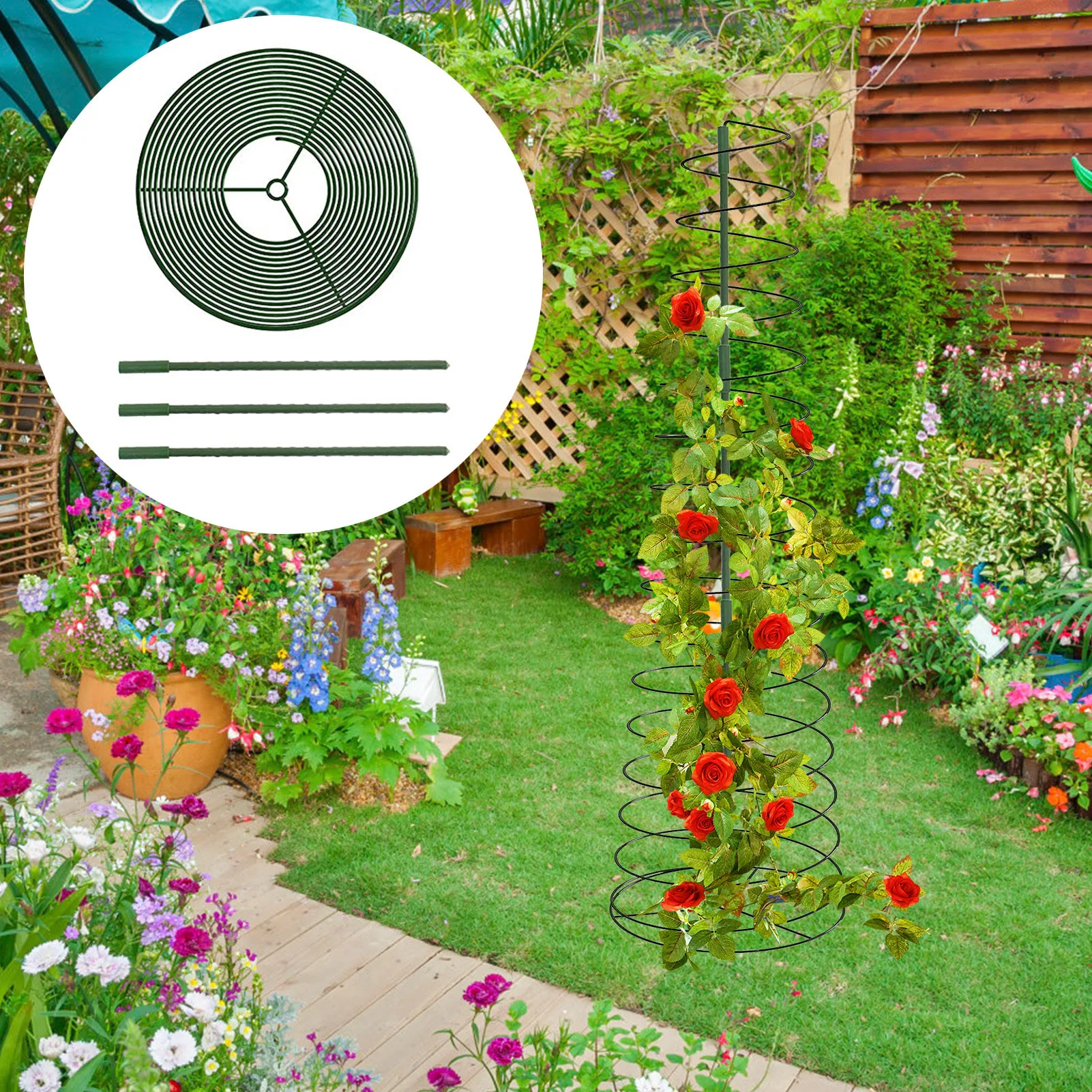 

Spiral Plant Support Stretchable Tomato Supporter Cage Tomato Support Cage Ring For Outdoor Climbing Plants Garden Flowers Rose
