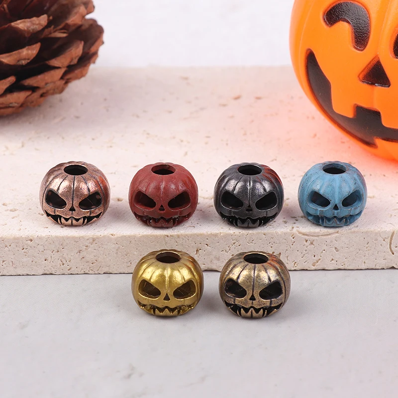 Хэллоуин Тыква Череп Лицо Фонарь EDC Латунный Нож Бусины Зонтик Веревка DIY Тканый