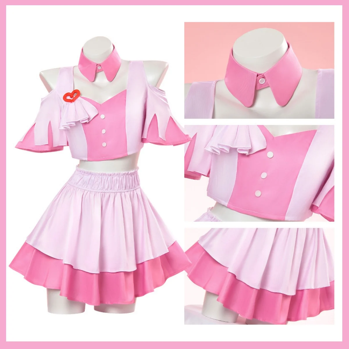 Фото Игра Umamusume: Pretty Derby Still in Love Косплей Костюм 4,5 Юбилейное розовое платье Команда Джерси Парик Женский милый костюм на Хэллоуин №3