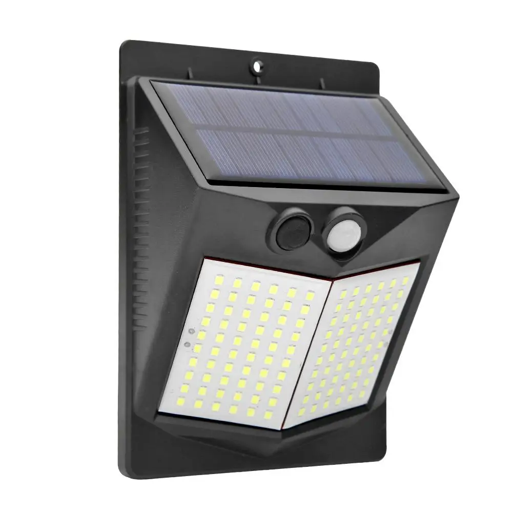 

Outdoor Solar Power Lamps 120 LED Human Body Induction PIR Wall Light Black Plastic Waterproof Garden Street Lighting