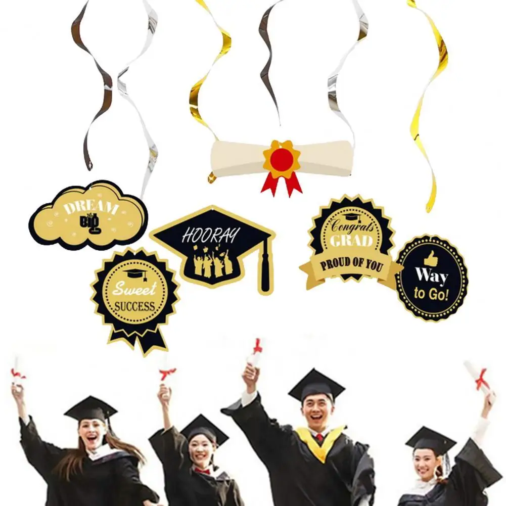 

6Pcs/Set Spiral Ornaments Fancy Proud of You Eco-friendly for School Spiral Hanging Decorations Hanging Spiral Decor