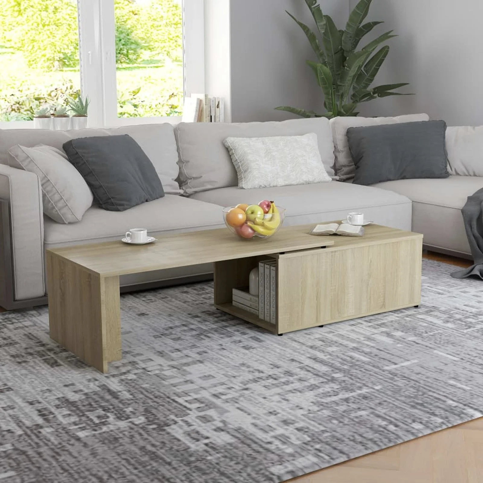Coffee Table Sonoma Oak 59.1"x19.7"x13.8" Chipboard
