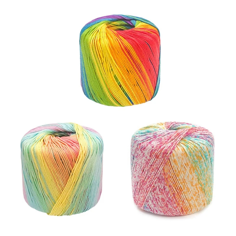 40 г/шар цветная кружевная хлопчатобумажная пряжа сегментная окрашенная